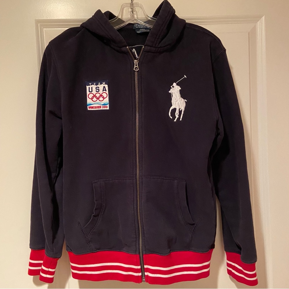 Polo by Ralph Lauren Team USA Vancouver 2010 
Olympics. Zip Hoodie. Juniors L